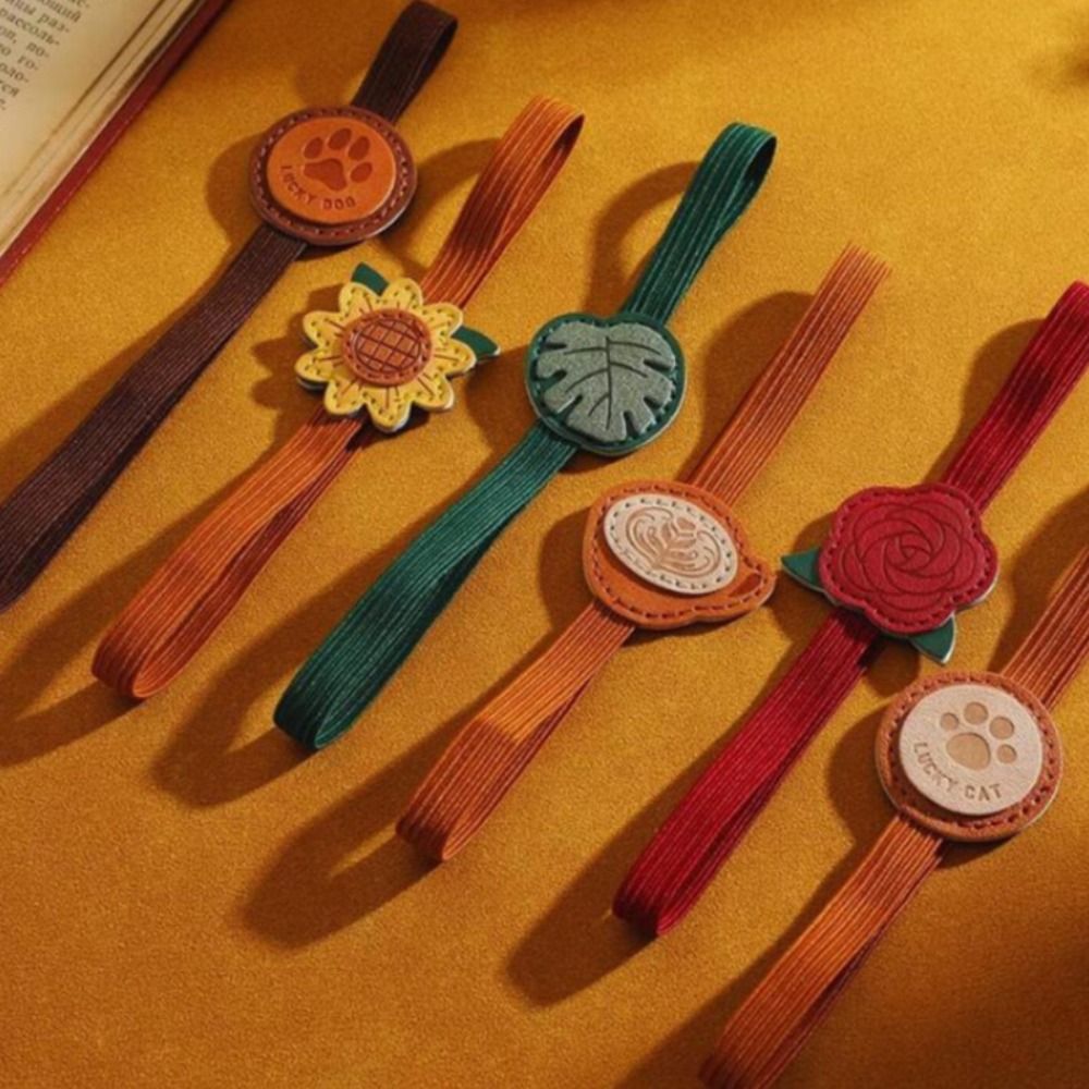 Leatherwork Books - ที่คั่นหนังสือหนังยืดหยุ่นแบบวินเทจ ป้องกันการสูญหาย ที่คั่นหนังสือ PU อเนกประสงค์ สมุดบันทึกปกแข็งสุดหรู