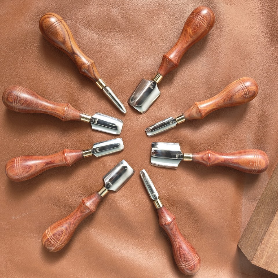 Leatherwork Hand Press - เครื่องมือทำงานหนังทำมือ, มีดปั๊มหนังแบบกดมือ, คัตเตอร์ตัดหนังแบบวงกลมตื้น