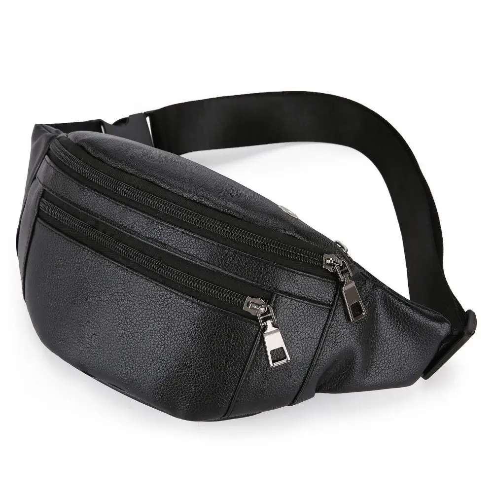 Leatherwork Bag - กระเป๋าใส่เงินแบบสะพายข้างอเนกประสงค์สำหรับธุรกิจกลางแจ้งและกีฬา ​ กระเป๋าคาดเอวหนังสังเคราะห์กันน้ำสำหรับผู้ชาย