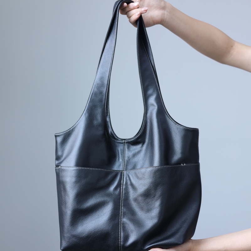Leather Work Bag Women - กระเป๋าสะพายไหล่หนังวัวแท้สำหรับผู้หญิง ขนาดใหญ่ จุของได้เยอะ เหมาะสำหรับใช้ในชีวิตประจำวันและการทำงาน