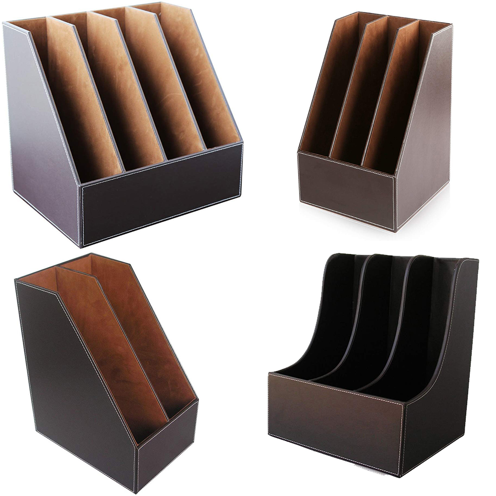 Leatherwork Books - XRHYY 2/3/4 สล็อต Simple Houseware หนังเดสก์ท็อปแนวตั้งแฟ้มโฟลเดอร์
