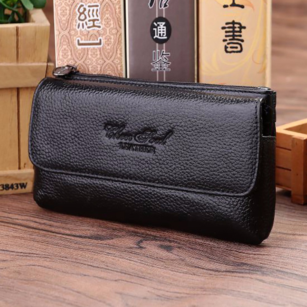 Leatherwork Bag - กระเป๋าคาดเอวสำหรับผู้ชายกระเป๋าคาดสะโพกหนังแท้ธุรกิจหนังวัวแท้ห่วงผิวหนังวัวแท้เคสโทรศัพท์มือถือผู้ชายกระเป๋าตะขอ