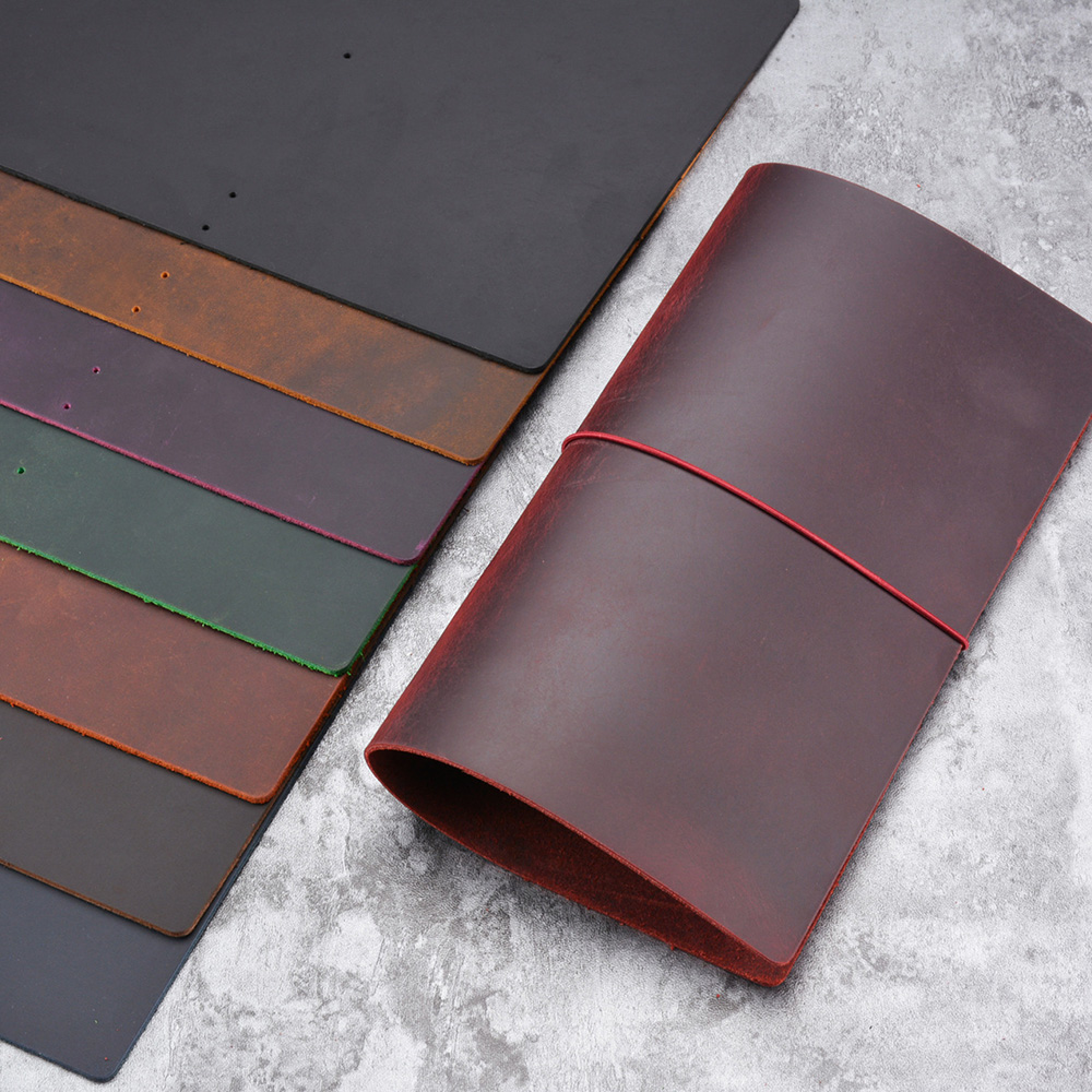 Leatherwork Books - DIY โน้ตบุ๊ค Crazy Horse หนัง A5/A6/มาตรฐาน/กระเป๋า/ขนาดหนังสือเดินทาง