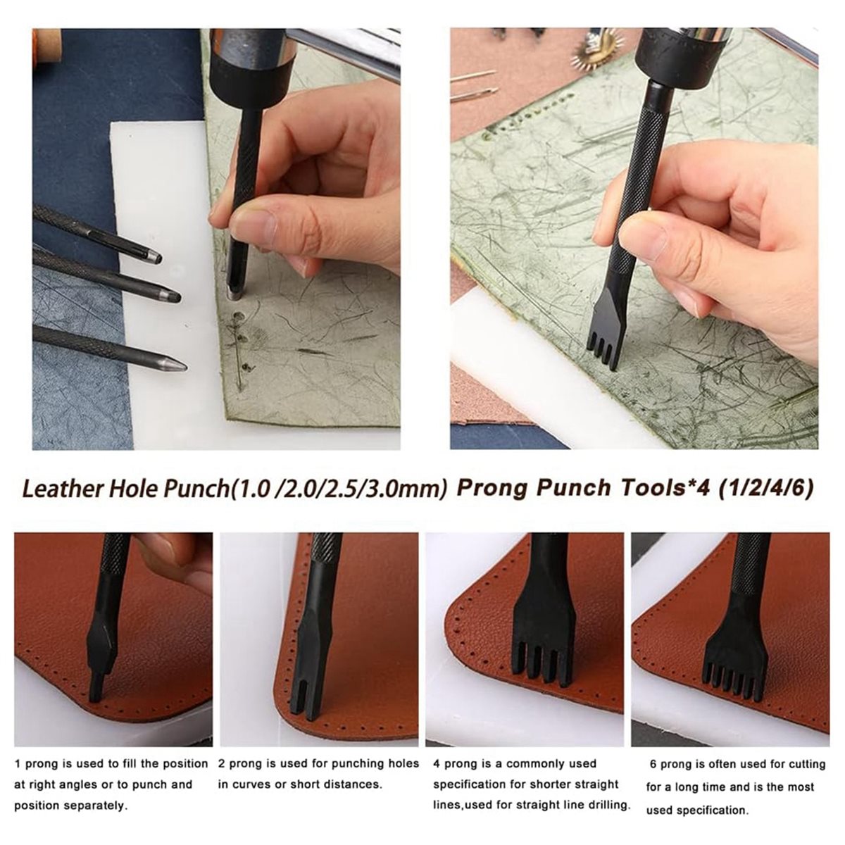 Beginner Leatherwork Kit - ชุดเครื่องมือทำงานหนัง 66 ชิ้น พร้อมด้ายเคลือบแว็กซ์, เครื่องทำร่อง, เข็มเจาะหนัง