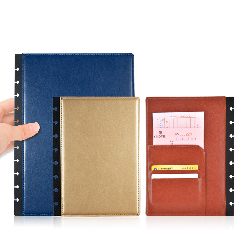 Leatherwork Books - สมุดโน้ตปกหนังแบบหลวมพร้อมรูเจาะแบบเห็ด ปกสมุดโน้ต สมุดโน้ตและสมุดบันทึก แพลนเนอร์แบบดิสก์ แฟ้มดิสก์ แฟ้มแบบห่วง