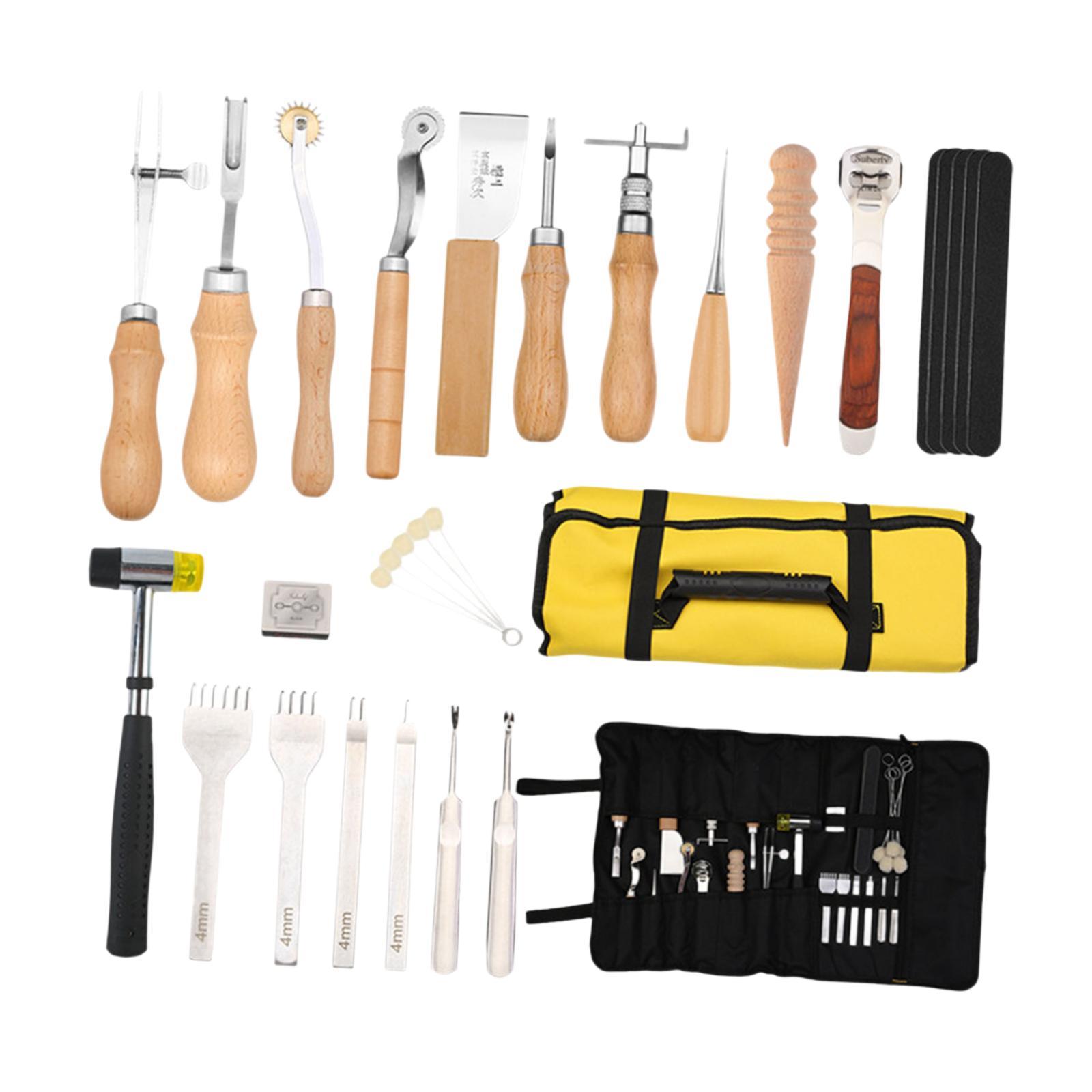 Beginner Leatherwork Kit - ชุดอุปกรณ์งานหนัง PU 29 ชิ้น อุปกรณ์เสริมสำหรับงานหนัง PU