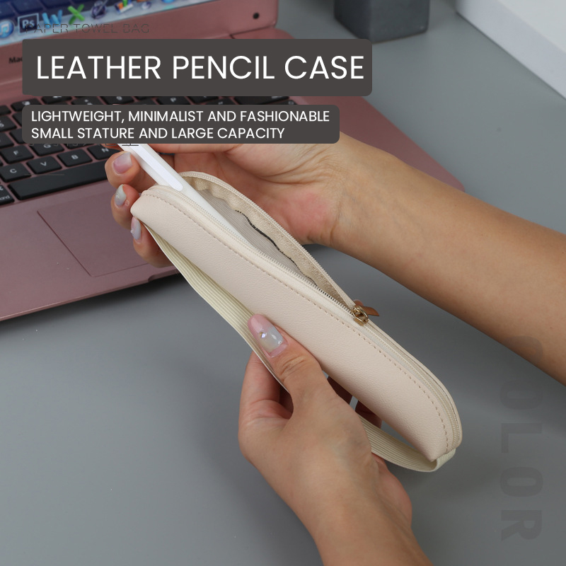 ที่ใส่ปากกาหนัง PU มีซิปเคสปาก - Leatherwork Books บทวิจารณ์และราคา