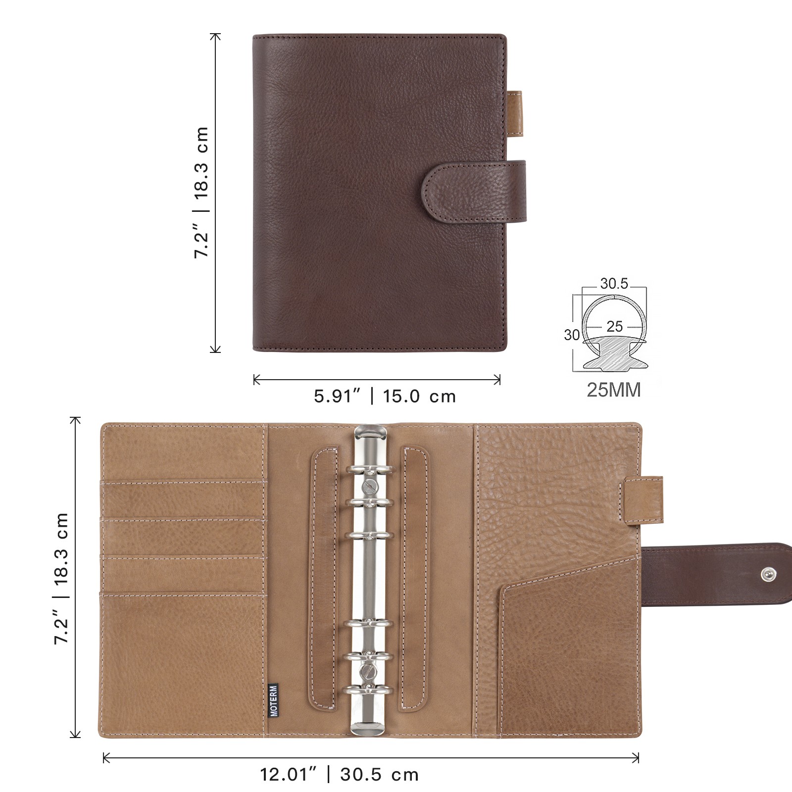 สมุดแพลนเนอร์ Moterm Franklin  - Leatherwork Books บทวิจารณ์และราคา