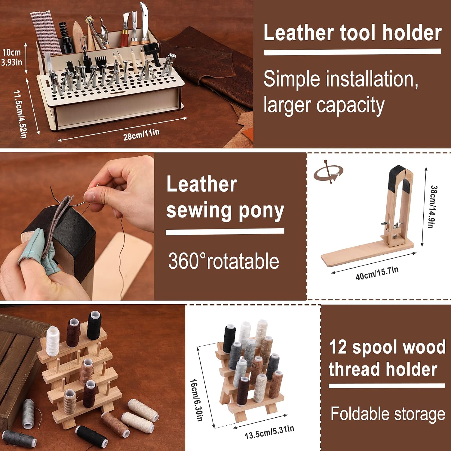 ชุดเครื่องมือทำงานหนัง 628 ชิ้ - Beginner Leatherwork Kit บทวิจารณ์และราคา