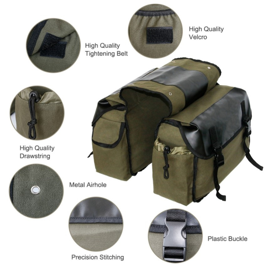 ผ้าใบหนังด้านหลังSaddlebagรถจั - Leatherwork Bag บทวิจารณ์และราคา