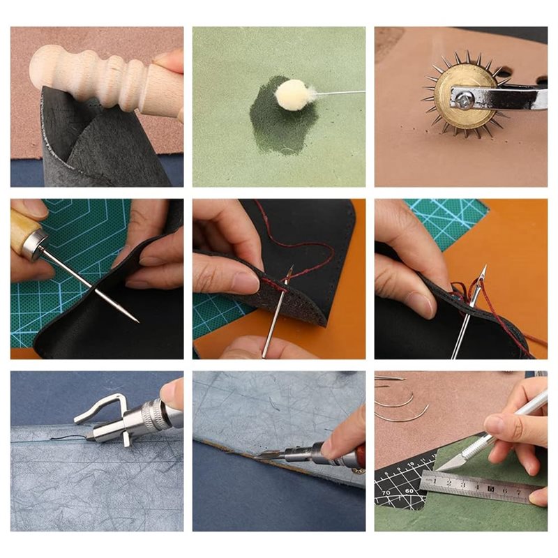 ชุดเครื่องมือทำงานหนัง AB08 66 - Beginner Leatherwork Kit บทวิจารณ์และราคา
