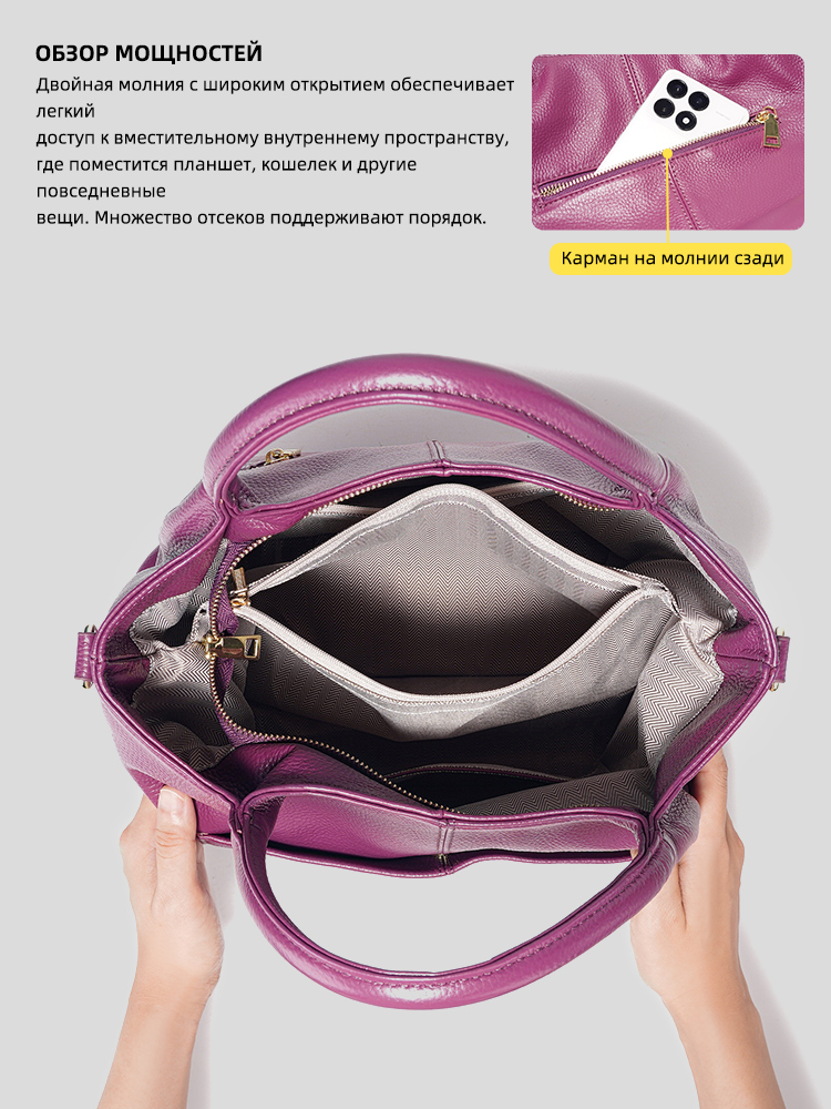 กระเป๋าโท้ทหนังแท้ Zency ขนาดใ - Leather Work Bag Women บทวิจารณ์และราคา
