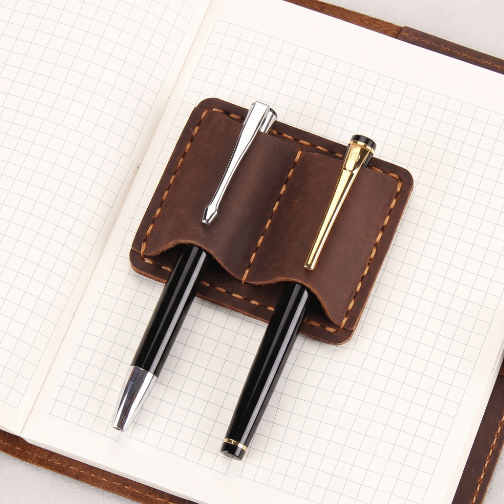 ที่ใส่ปากกาหนังวินเทจแบบคู่ ดี - Leatherwork Books บทวิจารณ์และราคา