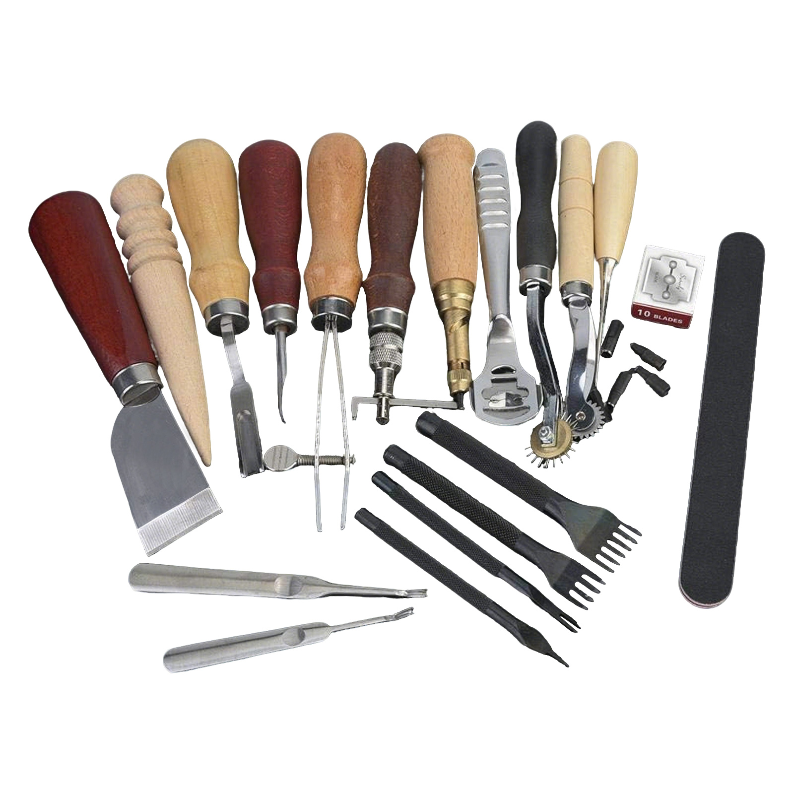 ชุดเครื่องมือหนัง 19 ชิ้น ชุดง - Beginner Leatherwork Kit บทวิจารณ์และราคา