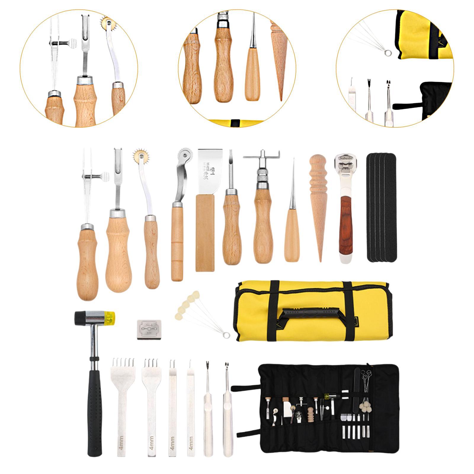 ชุดอุปกรณ์งานหนัง PU 29 ชิ้น อ - Beginner Leatherwork Kit บทวิจารณ์และราคา