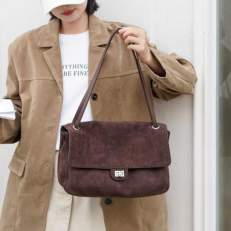 กระเป๋าหนังกลับแท้สะพายไหล่สำห - Leatherwork Bag บทวิจารณ์และราคา
