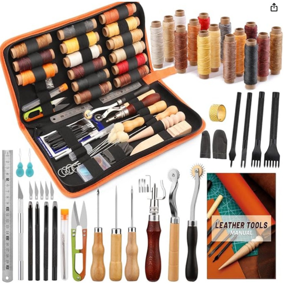 ชุดเครื่องมือทำงานหนัง ชุดอุปก - Beginner Leatherwork Kit บทวิจารณ์และราคา
