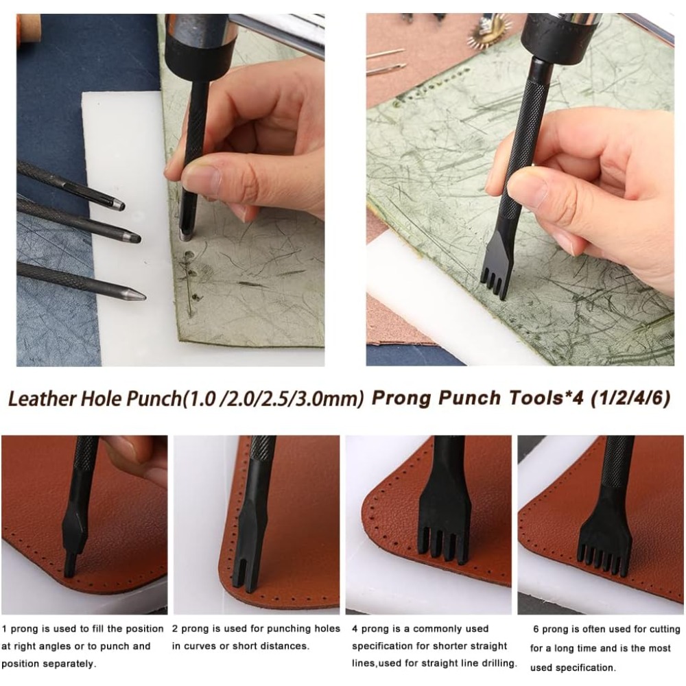 ชุดเครื่องมือทำงานหนัง ชุดอุปก - Beginner Leatherwork Kit บทวิจารณ์และราคา