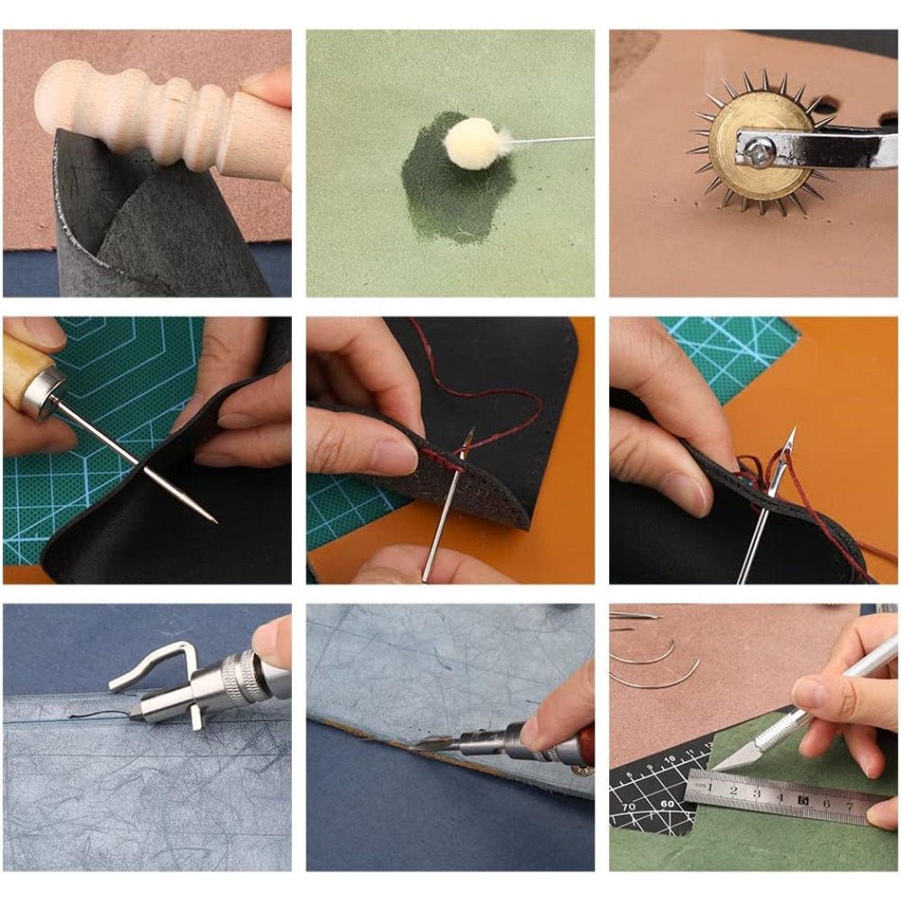ชุดเครื่องมือทำงานหนัง ชุดอุปก - Beginner Leatherwork Kit บทวิจารณ์และราคา
